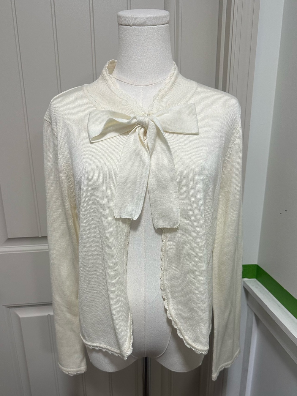 new directions Cream Tie-Neck Lightweight Cardigan